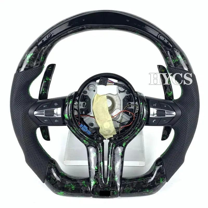 HYCS LED Purple Petal Forged Carbon Fiber Steering Wheel For BMW F20 F22 F30 F35 F32 F01 F02 F10 F18 M2 M3 M4 M5 - Auto Part Pro Switzerland