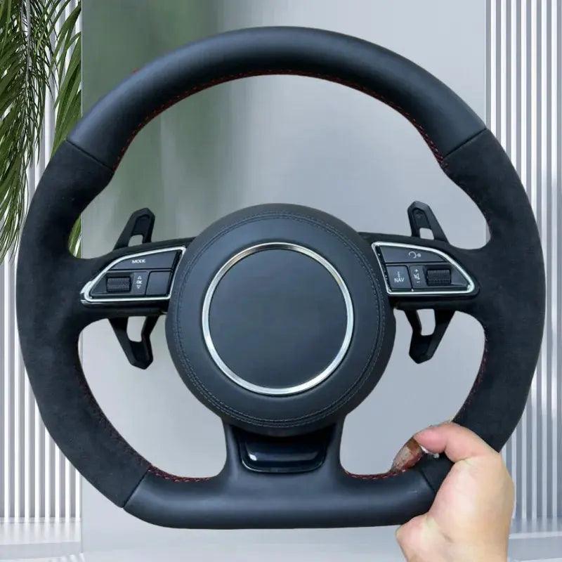 Customized Carbon Fiber Leather Steering Wheel Assembly For Audi RS A3 A4L A5 A6L Q5 Q7 A7 Q2 Q3 S4 S5 S7 8V B8 C7 - Auto Part Pro Switzerland