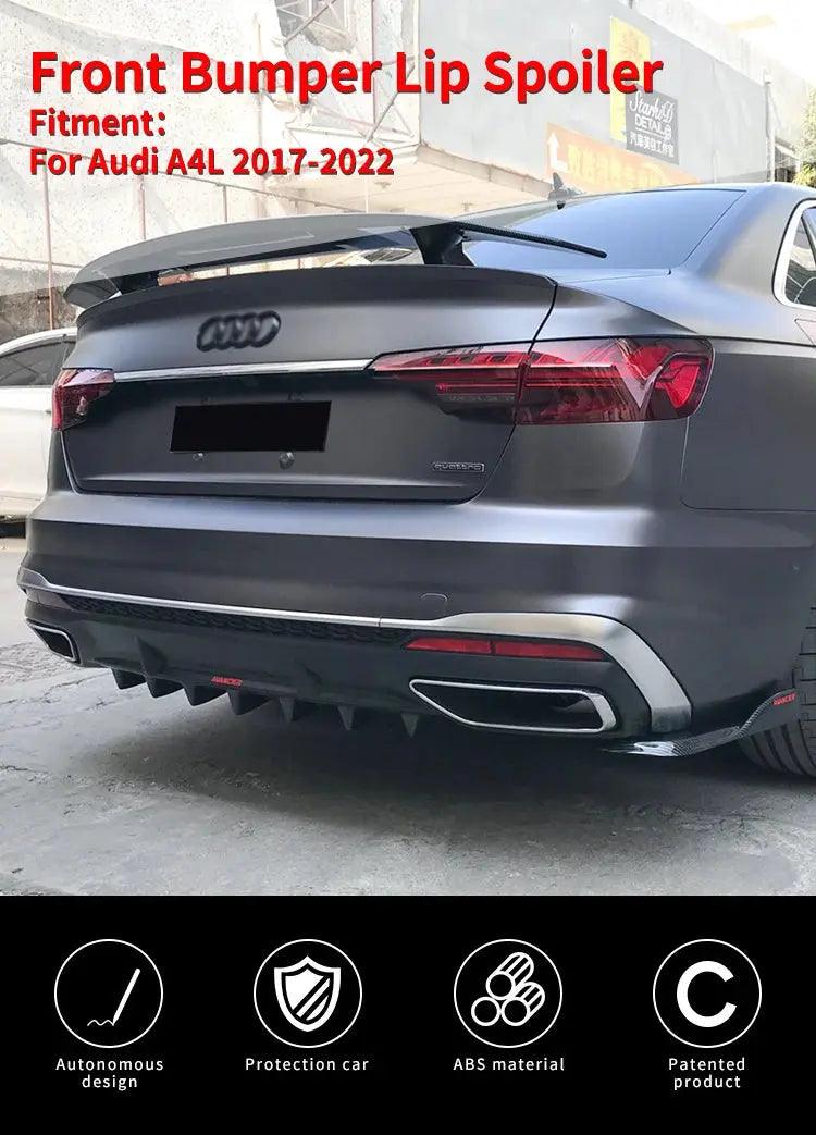 Audi A4 2017-2022 Rear Bumper Diffuser Shark Fin Spoiler Kit ABS - Auto Part Pro Switzerland