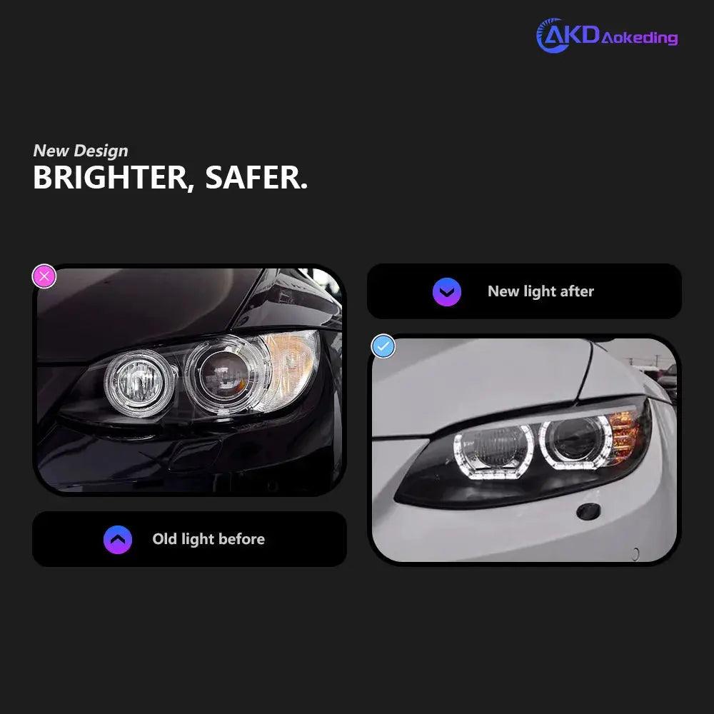 AKD Head Lamp for BMW E92 E93 LED Headlight 2006-2012 Headlights 330I 335I DRL Turn Signal High Beam Angel Eye Projector Lens - Auto Part Pro Switzerland
