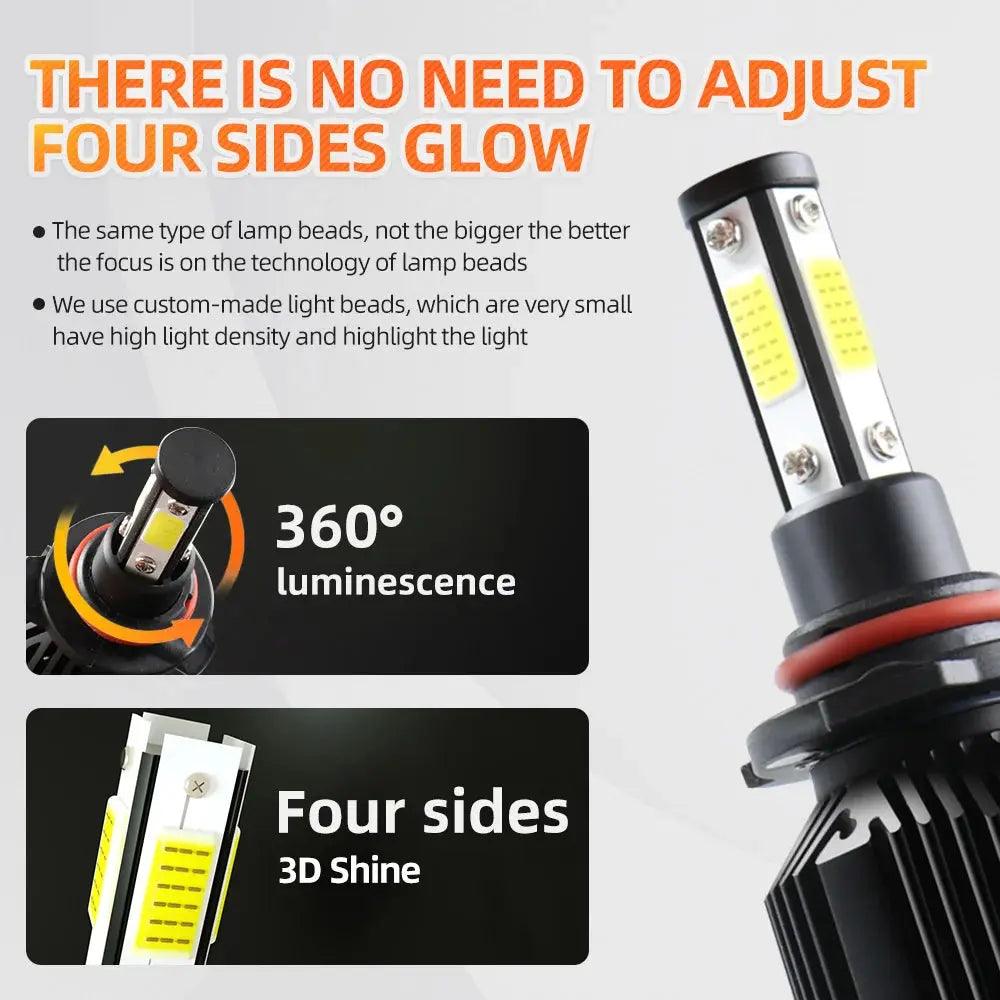 2pcs 360 Degree LED 140000LM H7 H11 LED Bulb H1 H3 H4 H8 H9 9005 HB3 9006 HB4 Auto Car Headlight 6000K Fog Light 12V - Auto Part Pro Switzerland