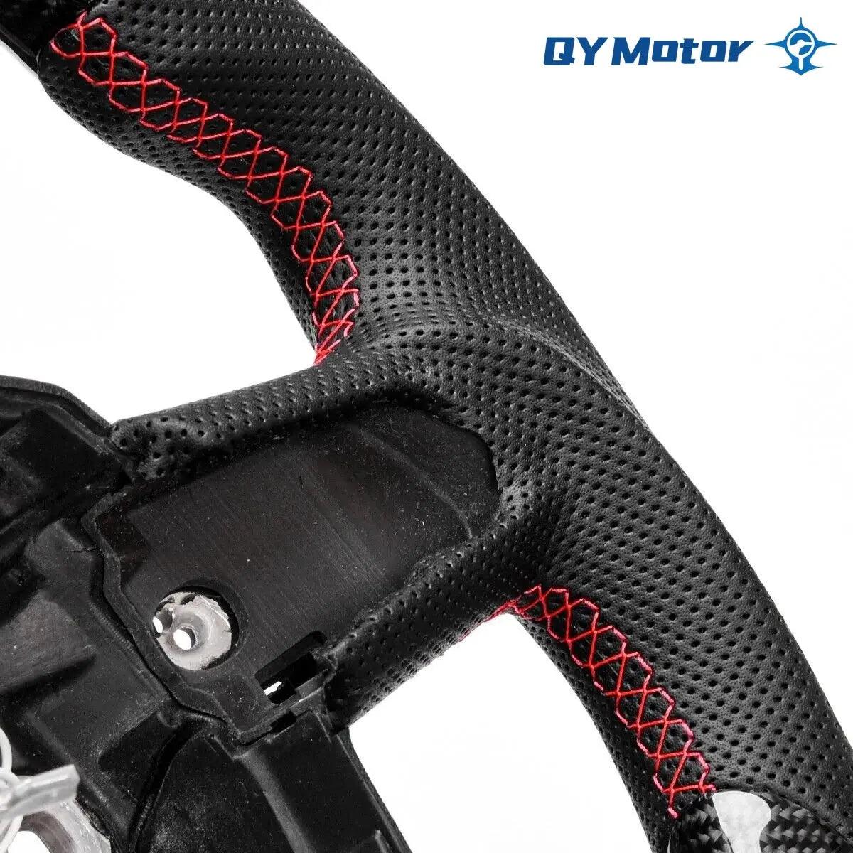 LED Display Real Carbon Fiber Steering Wheel For Audi B8 A4 A5 2008-2012 Perforated Leather Car Steering Wheel - Auto Part Pro Switzerland
