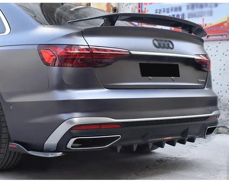 Audi A4 2017-2022 Rear Bumper Diffuser Shark Fin Spoiler Kit ABS - Auto Part Pro Switzerland