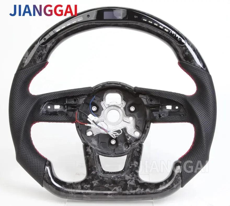 Led Carbon Fiber Steering Wheel For Audi RS3 RS4 RS5 S3 S4 S5 A3 A5 A4 2016-2021 Sport Steering Wheel Start Buttons Paddles - Auto Part Pro Switzerland