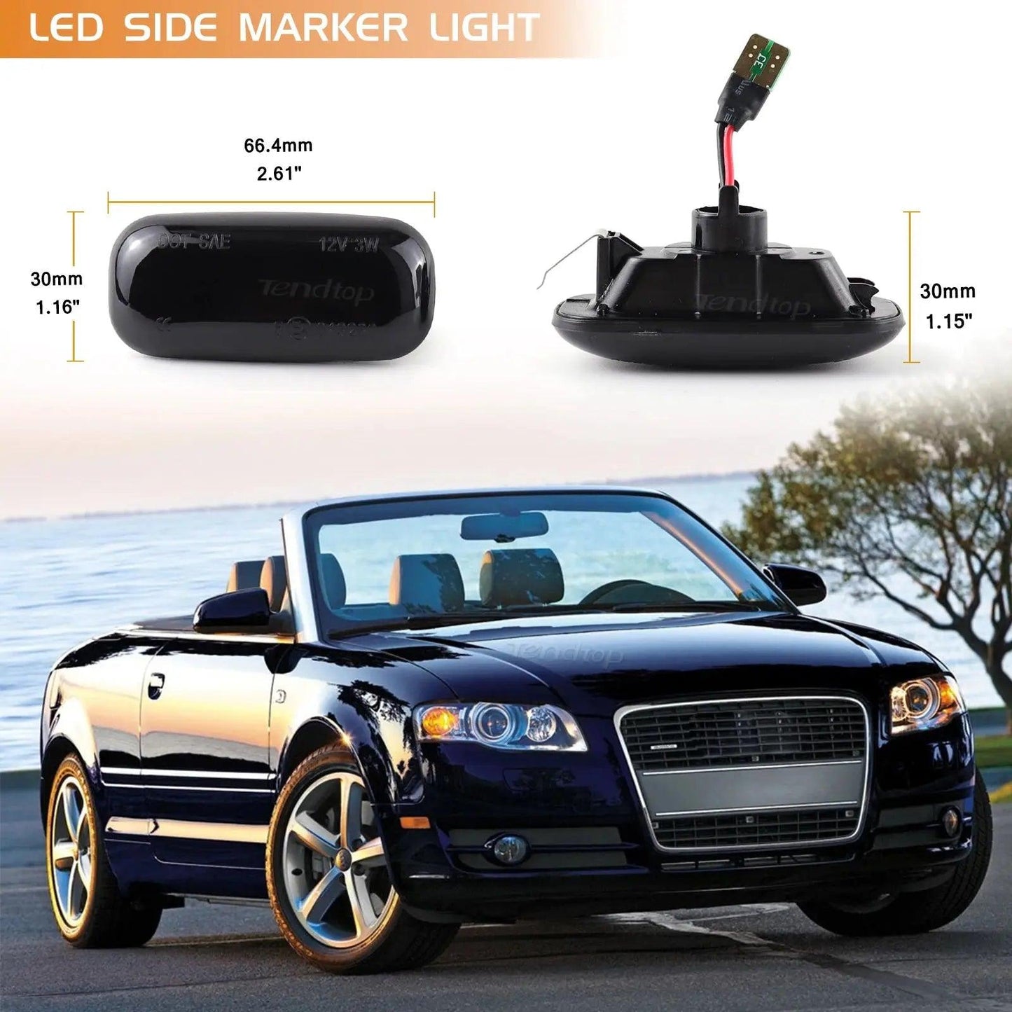 LED Turn Signal Repeater Sequential Light Flashing Side Marker Lamp For 2000-2011 Audi A3 S3 8P A4 S4 RS4 B6 B7 B8 A6 S6 RS6 C5 - Auto Part Pro Switzerland