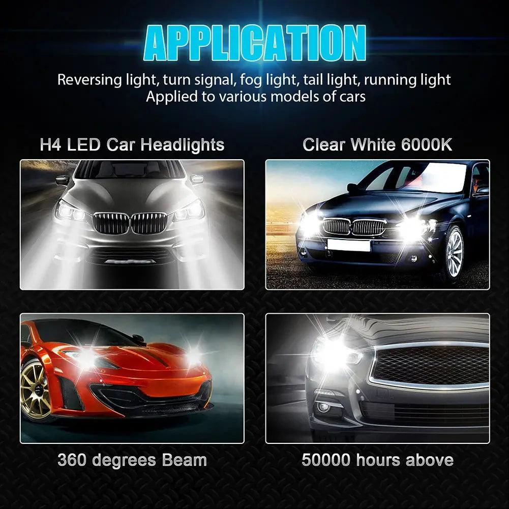 H4 9003 HB2 LED Headlight Bulb 6000K 220W 12V Car Head Lamp Bulb IP67 Waterproof Headlight Conversion Kit White Aluminum 15000LM - Auto Part Pro Switzerland
