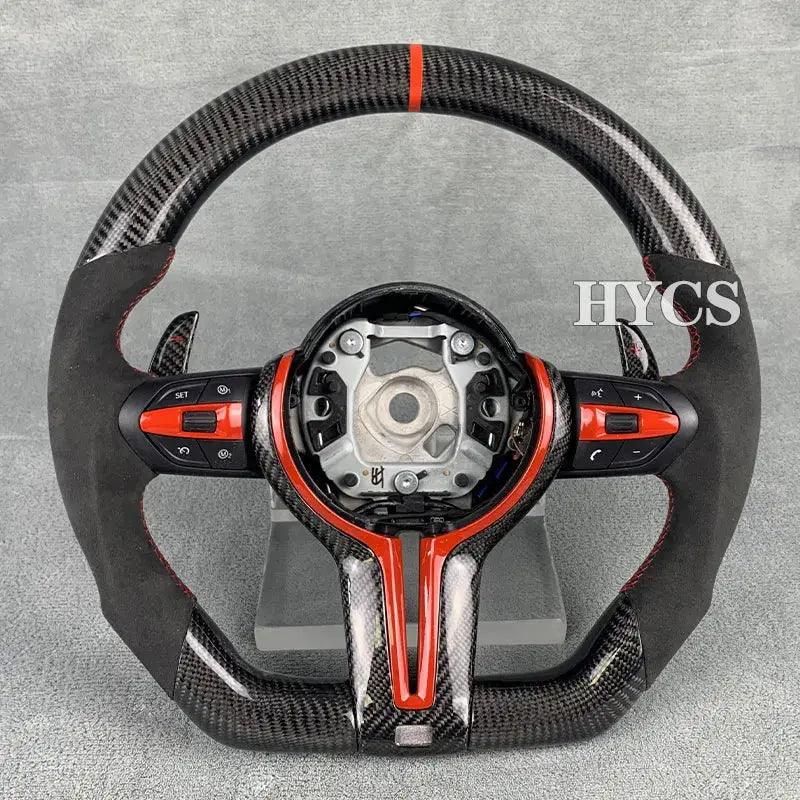 HYCS LED Purple Petal Forged Carbon Fiber Steering Wheel For BMW F20 F22 F30 F35 F32 F01 F02 F10 F18 M2 M3 M4 M5 - Auto Part Pro Switzerland