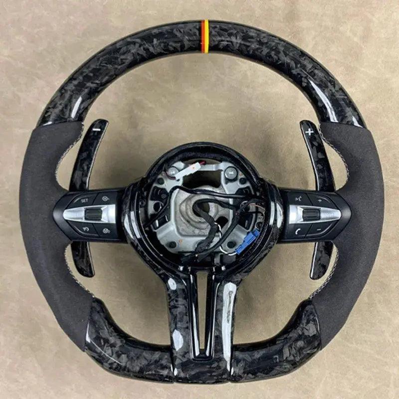 Customized for BMW F30 F32 F10 F20 F82 E46 E60 E90 M2 M3 M4 M5 M6 X3 X4 leather green petal forged carbon fiber steering wheel - Auto Part Pro Switzerland