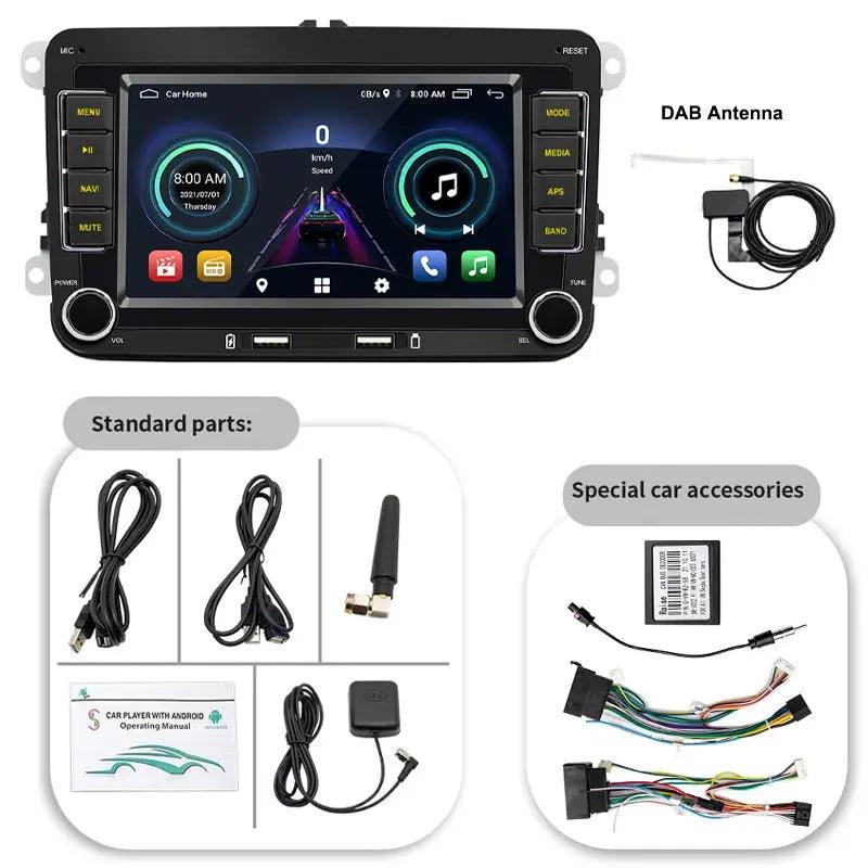 2 Din Android Carplay Car Radio Bluetooth Android-Auto DAB Plus FM RDS GPS Wifi Head Unit for VW Golf 5 6 Jetta Touran - Auto Part Pro Switzerland