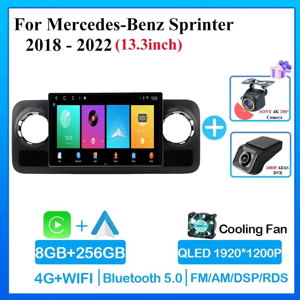 13.3 Inch Carplay Android Car Radio For MERCEDES-BENZ SPRINTER 2018 2019- 2022 Multimedia Center 4G DVD Wifi Bluetooth Display - Auto Part Pro Switzerland
