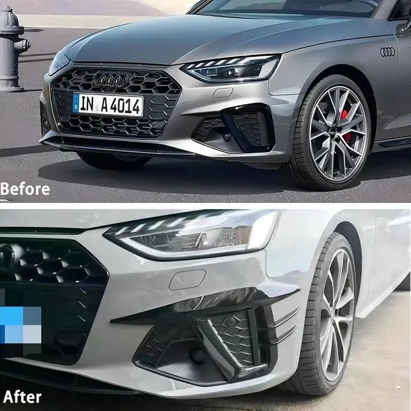 Audi A4 S4 B9.5 Sedan Avant 2019-2024 Car Headlight Fog Light Eyelids Eyebrows Glossy Black Lids Spoiler Bodykit Tuning - Auto Part Pro Switzerland