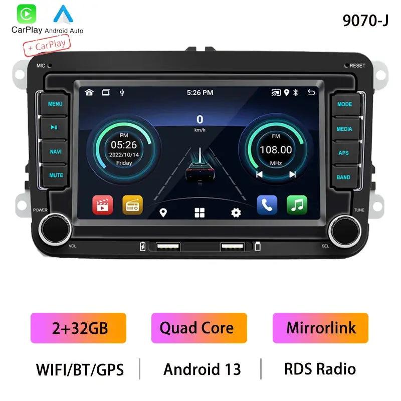 BQCC 7" 2Din For Volkswagen Car Stereo Android 13 Quad/Octa Core WIFI GPS BT Wireless Carplay Android Auto Navigation Autoradio - Auto Part Pro Switzerland