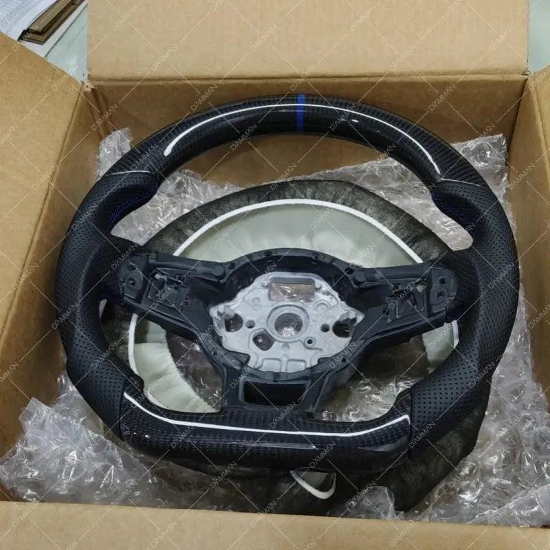Real Carbon Fiber Steering Wheel For Volkswagen VW Golf MK7/7.5 6C GTI GTD R Polo 2013-2020 Perforated leather Car Modification - Auto Part Pro Switzerland