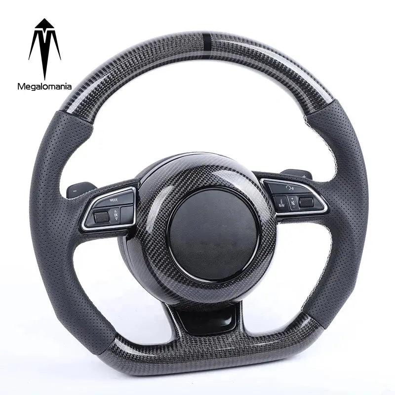 Modified fit for audis B8.5 S4 S5 RS5 RS6 Q5 Q7 carbon fiber perforated leather steering wheel - Auto Part Pro Switzerland