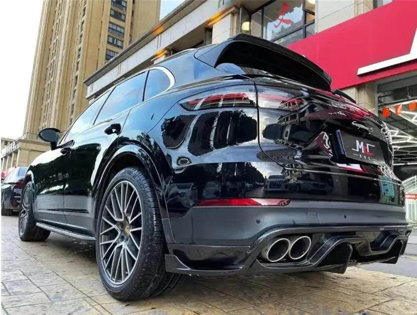 Real Carbon Fiber Body Kit For Porsche Cayenne Coupe 2018-2023 Front Bumper Lip Rear Trunk Diffuser Side Skirt Spoiler - Auto Part Pro Switzerland