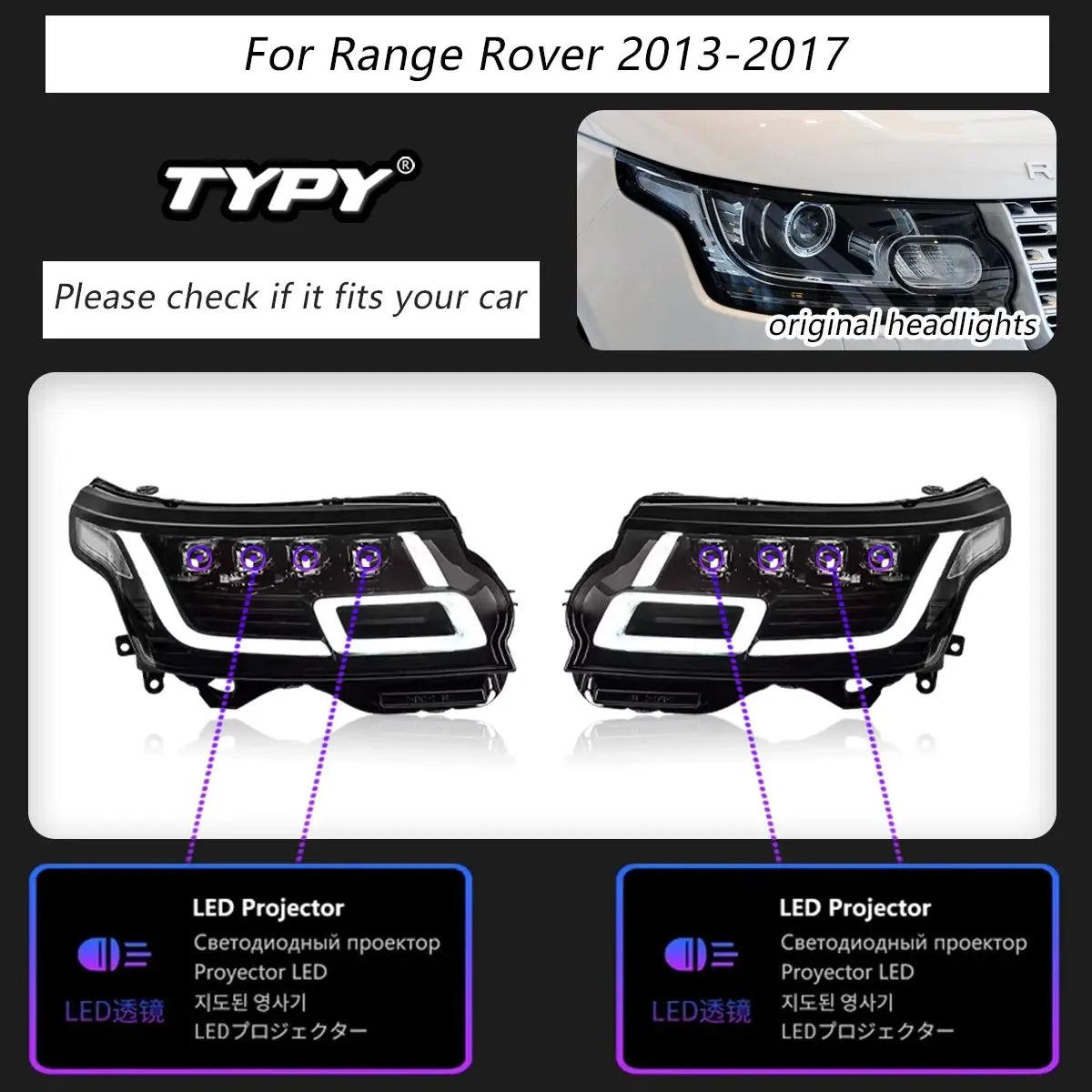 TYPY Car Headlights For Range Rover 2013-2017 LED Car Lamps Daytime Running Lights Dynamic Turn Signals Car Accessories - Auto Part Pro Switzerland