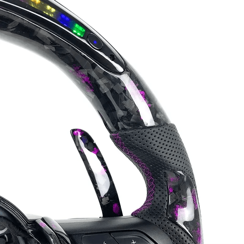 HYCS LED Purple Petal Forged Carbon Fiber Steering Wheel For BMW F20 F22 F30 F35 F32 F01 F02 F10 F18 M2 M3 M4 M5 - Auto Part Pro Switzerland