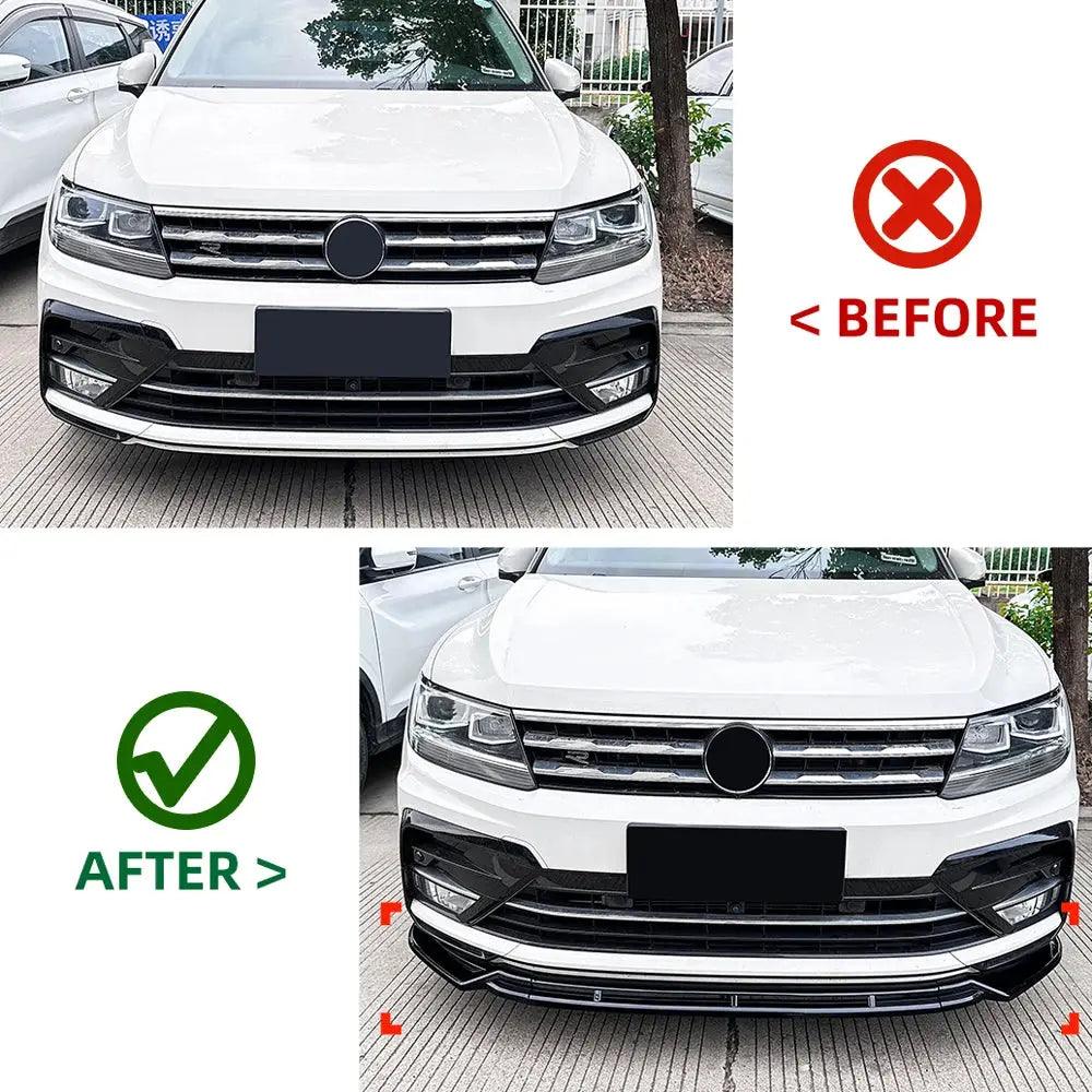 Front Lip Spoiler Front Bumper Shovel Modification Exterior Car Body Kit For Volkswagen Tiguan MK2 Rline 2017-2020 Pre - Auto Part Pro Switzerland