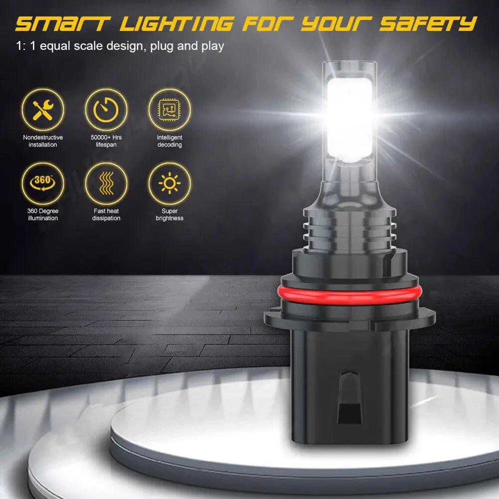 2pcs 9007 HB5 CSP LED Headlight Bulbs Conversion Kit High Low Beam 6000K Super White Headlight Automobiles Accessories - Auto Part Pro Switzerland