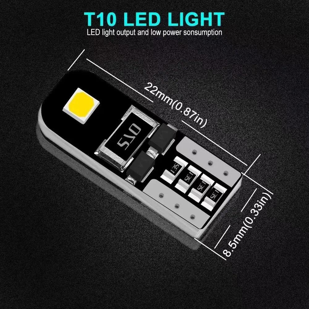 2/10Pcs W5W T10 LED Canbus No Error Bulb Car Interior Light 194 LED Signal Lamp For Mercedes-Bens Bmw Audi Ford 6000K 12V White - Auto Part Pro Switzerland