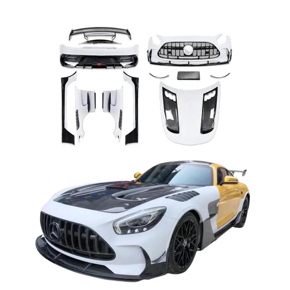 Carbon Fiber Body Kit Black Series Style for Mercedes Benz AMG GT GTC GTS Half Carbon Front Bumper Lip Fender Diffuser - Auto Part Pro Switzerland