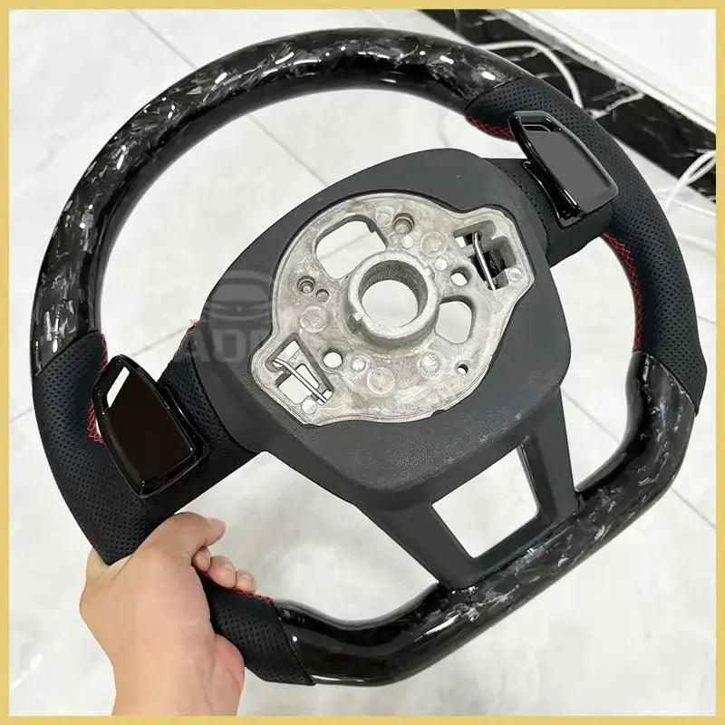 Forged Carbon Steering Wheel For Audi A6 C8 , Without Heating Function, Equiped With Buttons And Shift Paddles Car Accessories - Auto Part Pro Switzerland