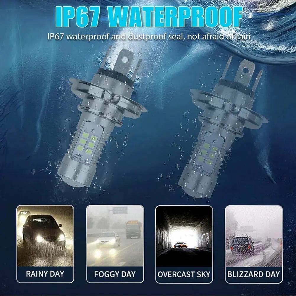 H4 9003 HB2 LED Headlight Bulb 6000K 220W 12V Car Head Lamp Bulb IP67 Waterproof Headlight Conversion Kit White Aluminum 15000LM - Auto Part Pro Switzerland