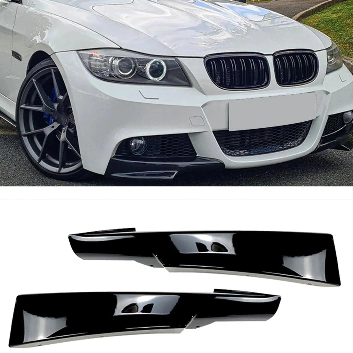 BMW 3 Series E90 E91 320i 330i M-Tech LCI 2005-2012 325i 328i Front Bumper Side Air Vent Intake Spoiler Splitter Cover Lip - Auto Part Pro Switzerland