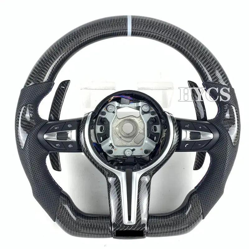 HYCS LED Purple Petal Forged Carbon Fiber Steering Wheel For BMW F20 F22 F30 F35 F32 F01 F02 F10 F18 M2 M3 M4 M5 - Auto Part Pro Switzerland