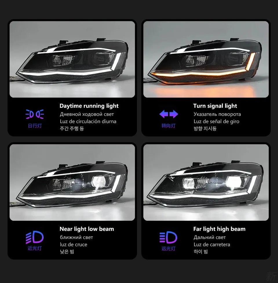AKD Car Styling for VW Polo Headlights 2011-2018 Vento LED Headlight New Polo Design DRL Hid Head Lamp Bi Xenon Beam Accessories - Auto Part Pro Switzerland