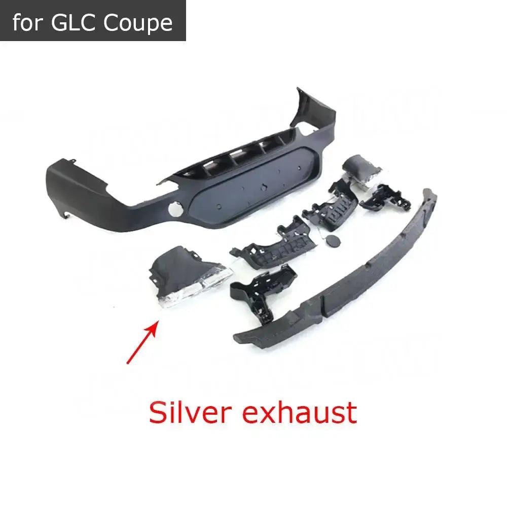 PP Rear Diffuser With Exhaust Tips For Benz GLC C253 GLC300 GLC43 Coupe GLC63S 2017-2019 Car Styling Rear Lip Bumper Body Kits - Auto Part Pro Switzerland