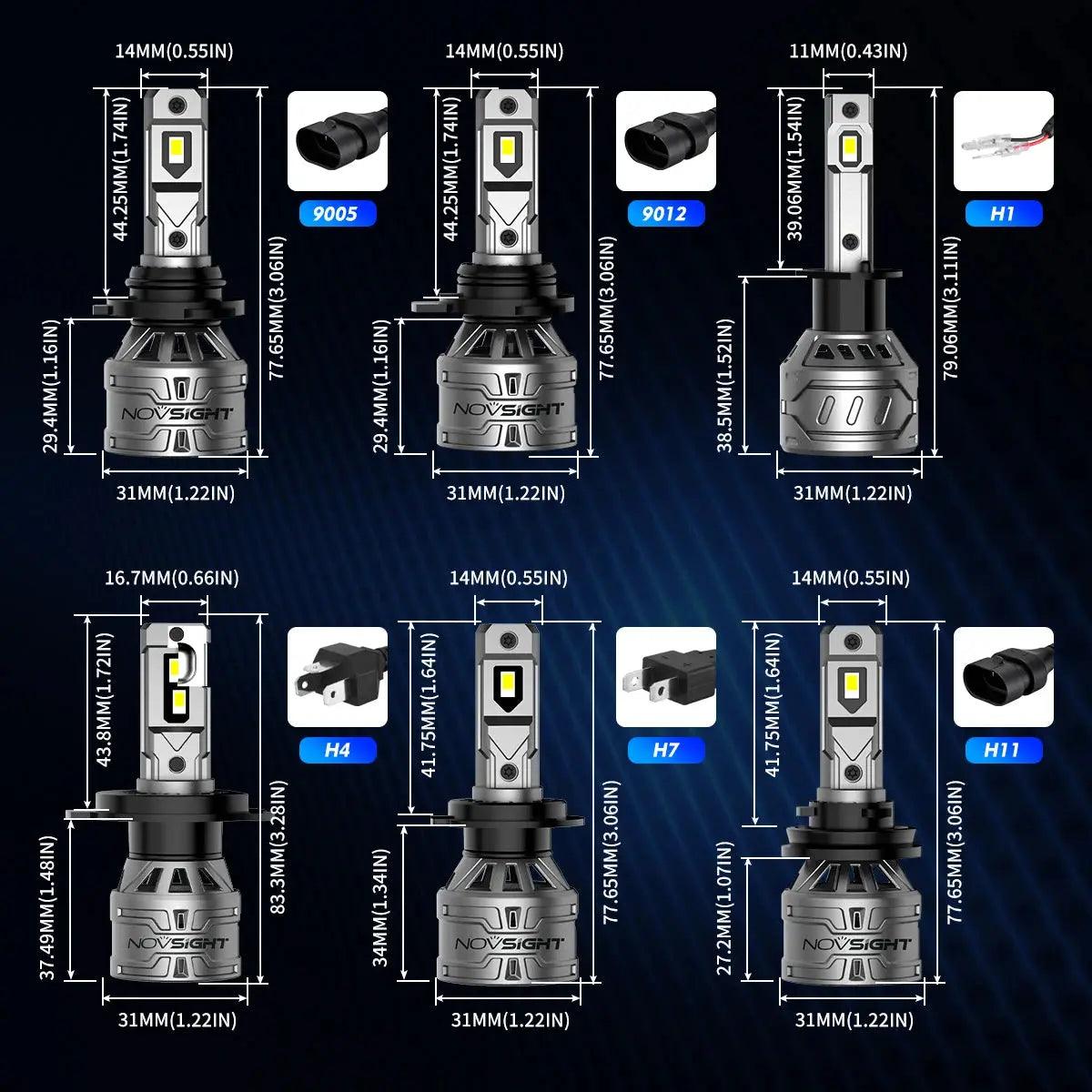 H7 Led Car Lamps H4 H11 H8 H9 9005 HB3 9006 HB4 H1 H3 Car Headlight Bulbs 60W 13000LM 6500K Plug and Play LED Headlight - Auto Part Pro Switzerland