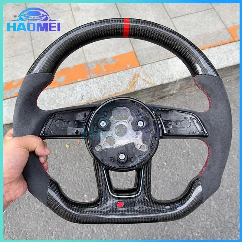 Carbon Fiber Steering Wheel, Suitable For Audi A3 A4 B9 RS3 S3 RS4 S4 A5 S5 Alcantara Material Production,Car Accessories - Auto Part Pro Switzerland