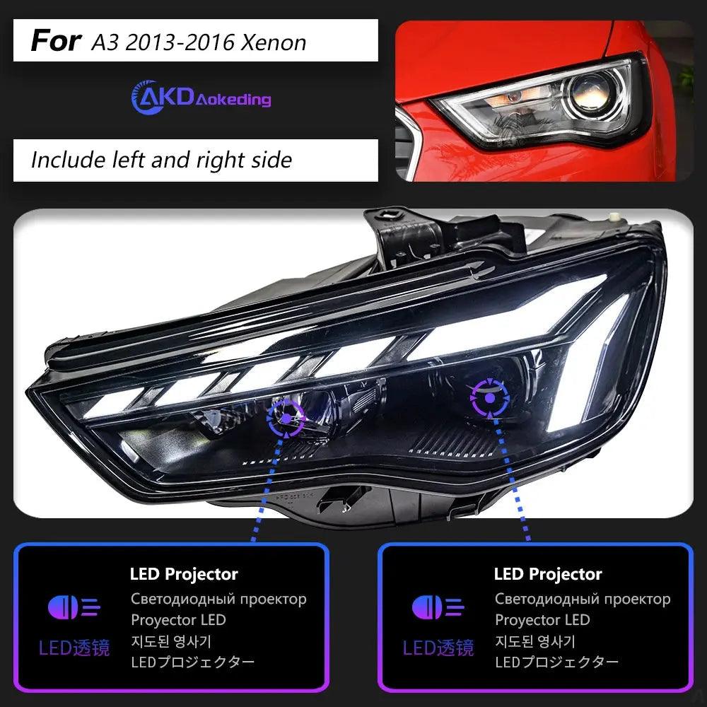 Car Styling Head Lamp for Audi A3 Headlights 2013-2016 A3 8V LED Headlight Projector Lens DRL Head Lamp Auto Accessories - Auto Part Pro Switzerland