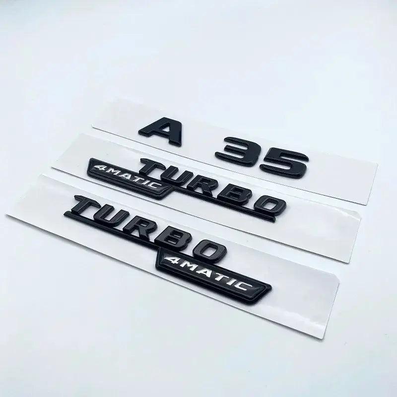 3D ABS Glossy Black Letters A35 A45 A45S Turbo 4matic Emblem for Mercedes Benz AMG Car Fender Trunk Rear W176 W177 Logo Sticker - Auto Part Pro Switzerland