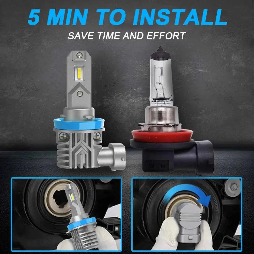 1pcs LED Bulb Canbus H8 H9 H11 H16JP Fog Lamp 9006 HB4 9005 HB3 H10 Headlight For VW Audi BMW Mini Smart Volvo Mercedes Porsche - Auto Part Pro Switzerland