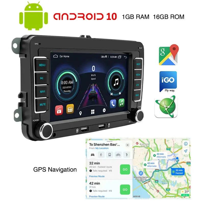 2 Din Android Carplay Car Radio Bluetooth Android-Auto DAB Plus FM RDS GPS Wifi Head Unit for VW Golf 5 6 Jetta Touran - Auto Part Pro Switzerland