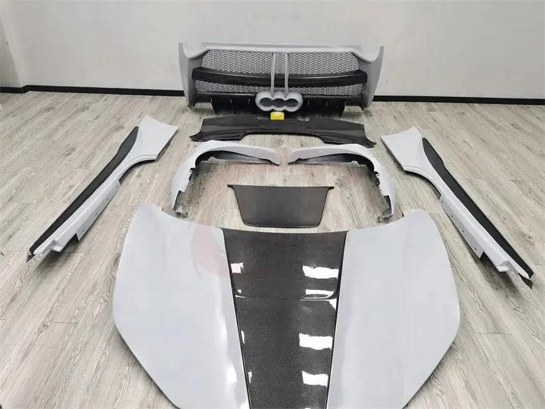 BodyKit For Ferrari 458 Italia update to Misha Style Fiberglass or semi-carbon fiber bumper side skirt spoiler hood - Auto Part Pro Switzerland