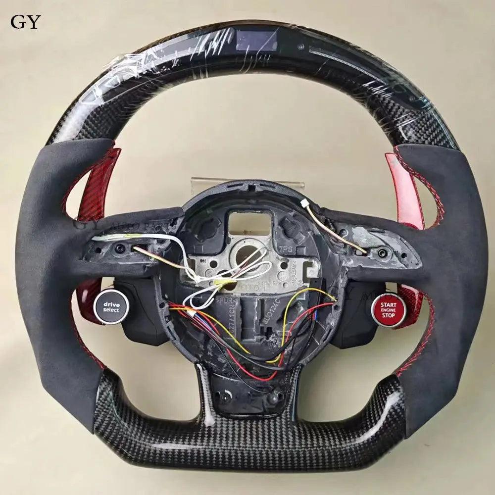 LED Steering Wheel Fit For Audi RS3 RS4 RS5 RS6 RS7 S3 S4 S5 A3 A4 A5 Carbon Fiber Racing Steering Wheel - Auto Part Pro Switzerland