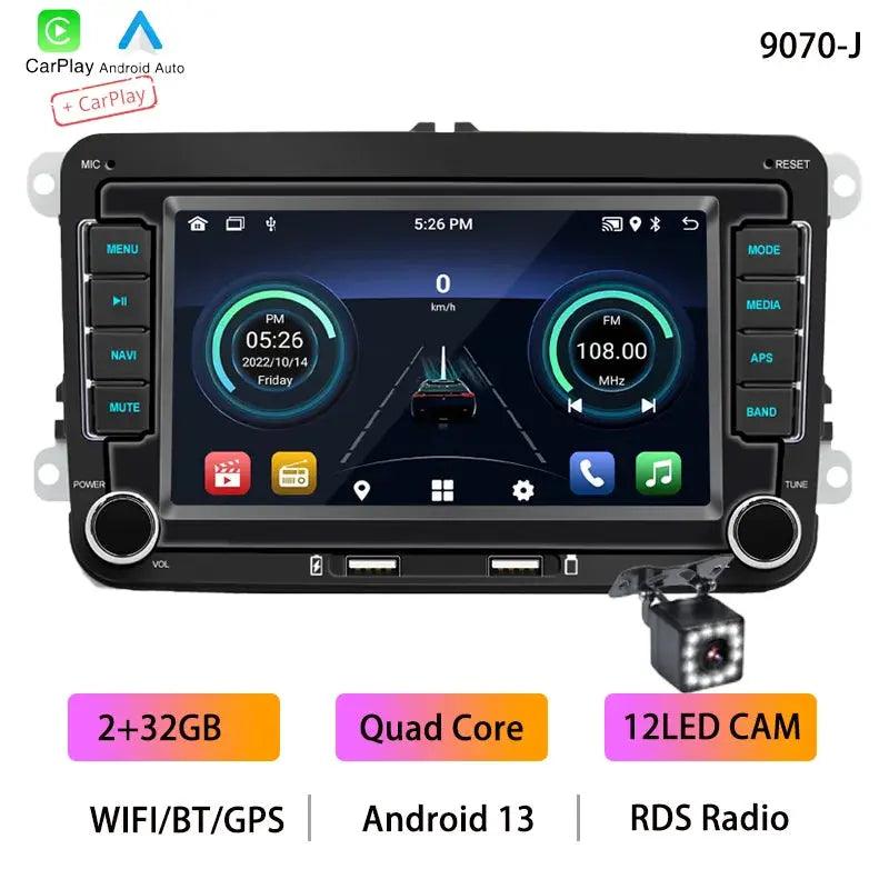 BQCC 7" 2Din For Volkswagen Car Stereo Android 13 Quad/Octa Core WIFI GPS BT Wireless Carplay Android Auto Navigation Autoradio - Auto Part Pro Switzerland