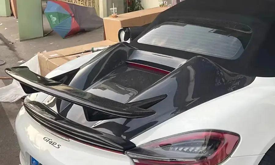 For Porsche 718 982 Cayman Boxster 987 981 Carbon Fiber Spoiler Tail fins Rear Trunk Spoiler Guide Wing Rear Wing body kit - Auto Part Pro Switzerland