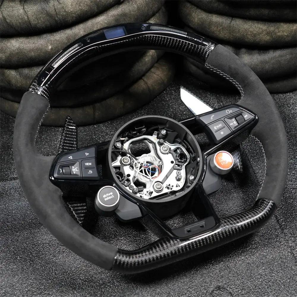 Led Carbon Fiber Steering Wheel Customized For Audi R8 TTS TT 2016-2021 Models LED Shift Sport Steering Wheel - Auto Part Pro Switzerland