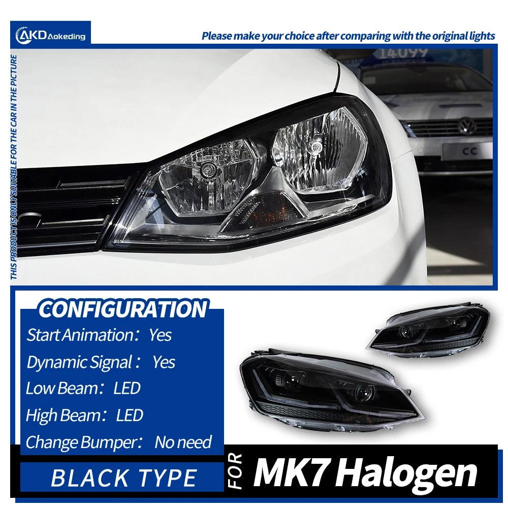 AKD Car Styling for VW Golf 7 MK7 LED Headlight 2013-2016 Golf7 DRL Dynamic Signal Head Lamp Projector Automotive - Auto Part Pro Switzerland