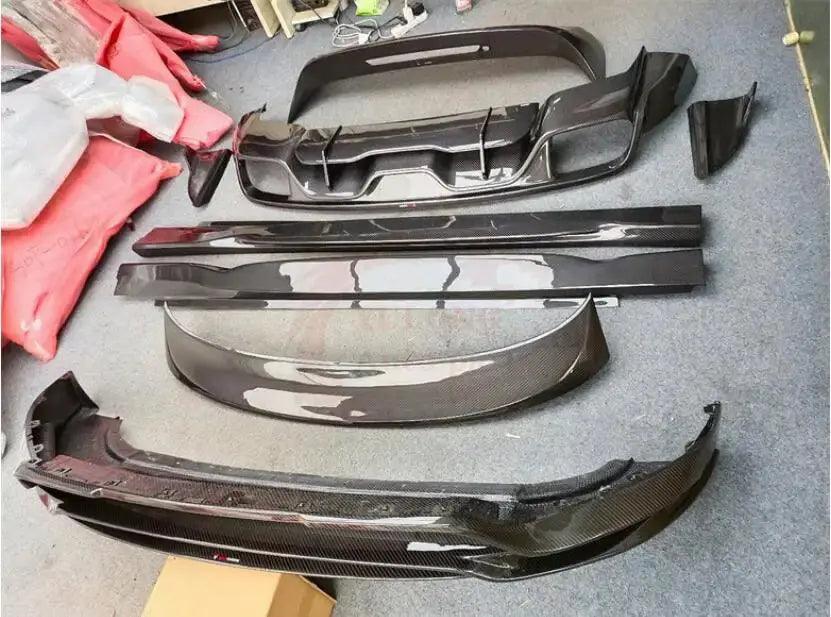 Real Carbon Fiber Body Kit For Porsche Cayenne Coupe 2018-2023 Front Bumper Lip Rear Trunk Diffuser Side Skirt Spoiler - Auto Part Pro Switzerland