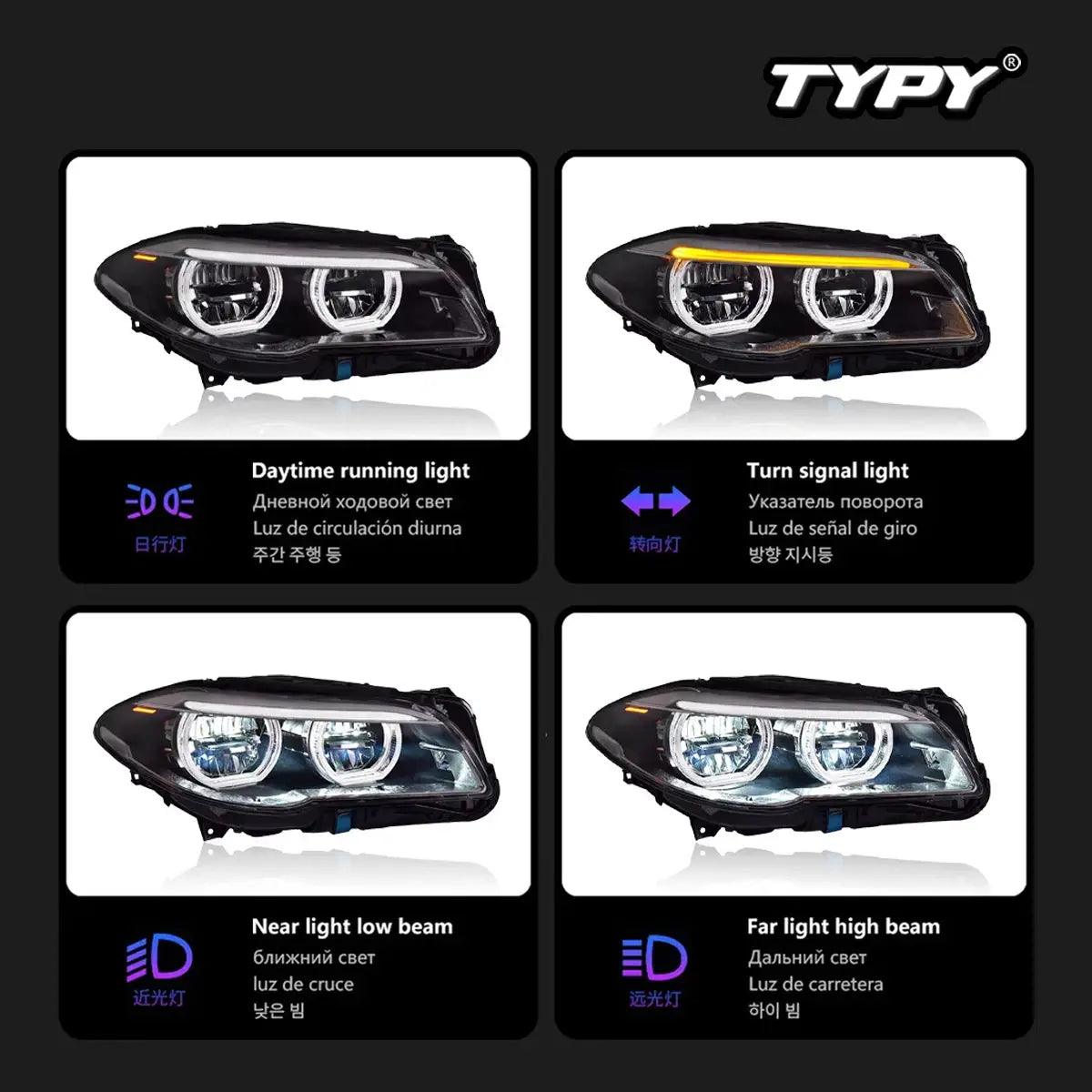 Car Headlights For BMW 5 Series F10 2010-2016 LED Car Lamps Daytime Running Lights Dynamic Turn Signals Car Accessories - Auto Part Pro Switzerland