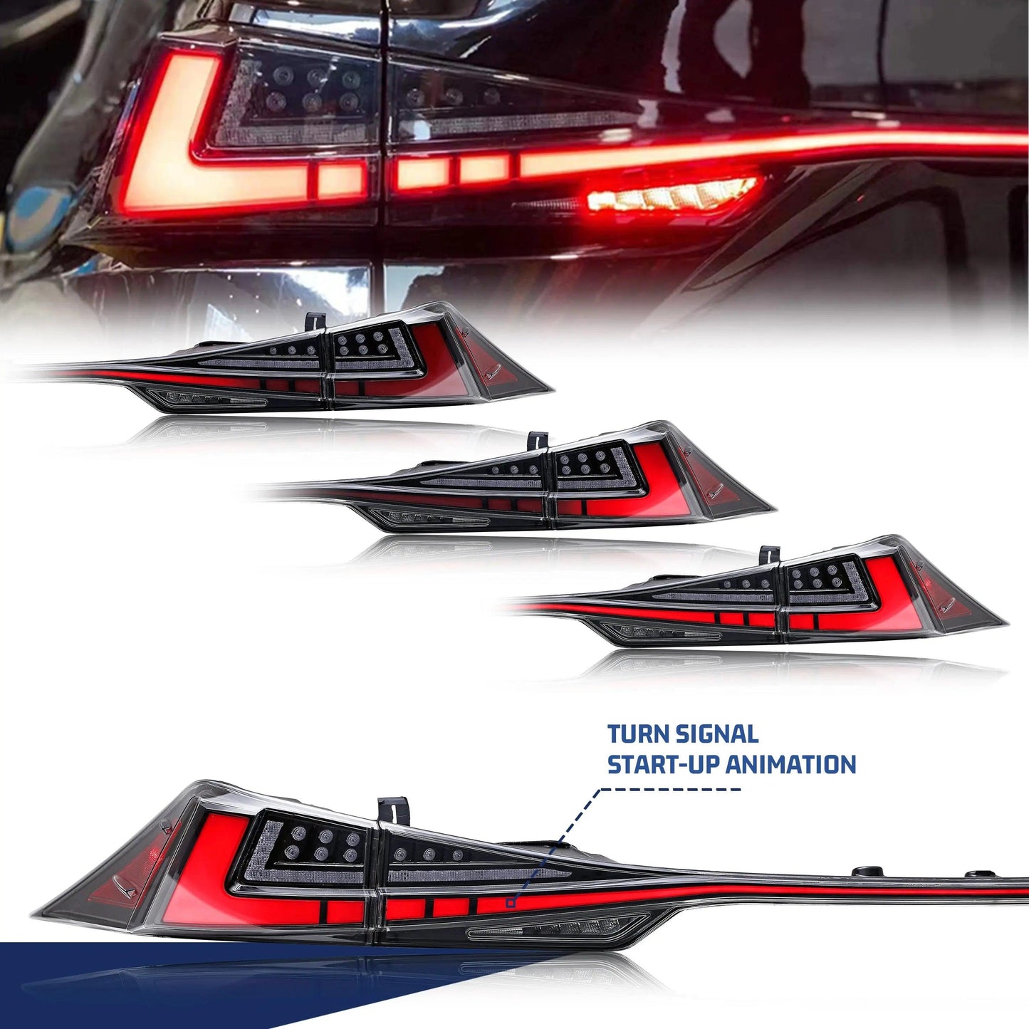 LED Tail Lights for Lexus IS250 IS300 IS350 IS200t ISF 2013-2020 Start Up Animation Sequential Facelift Lamps - Auto Part Pro Switzerland