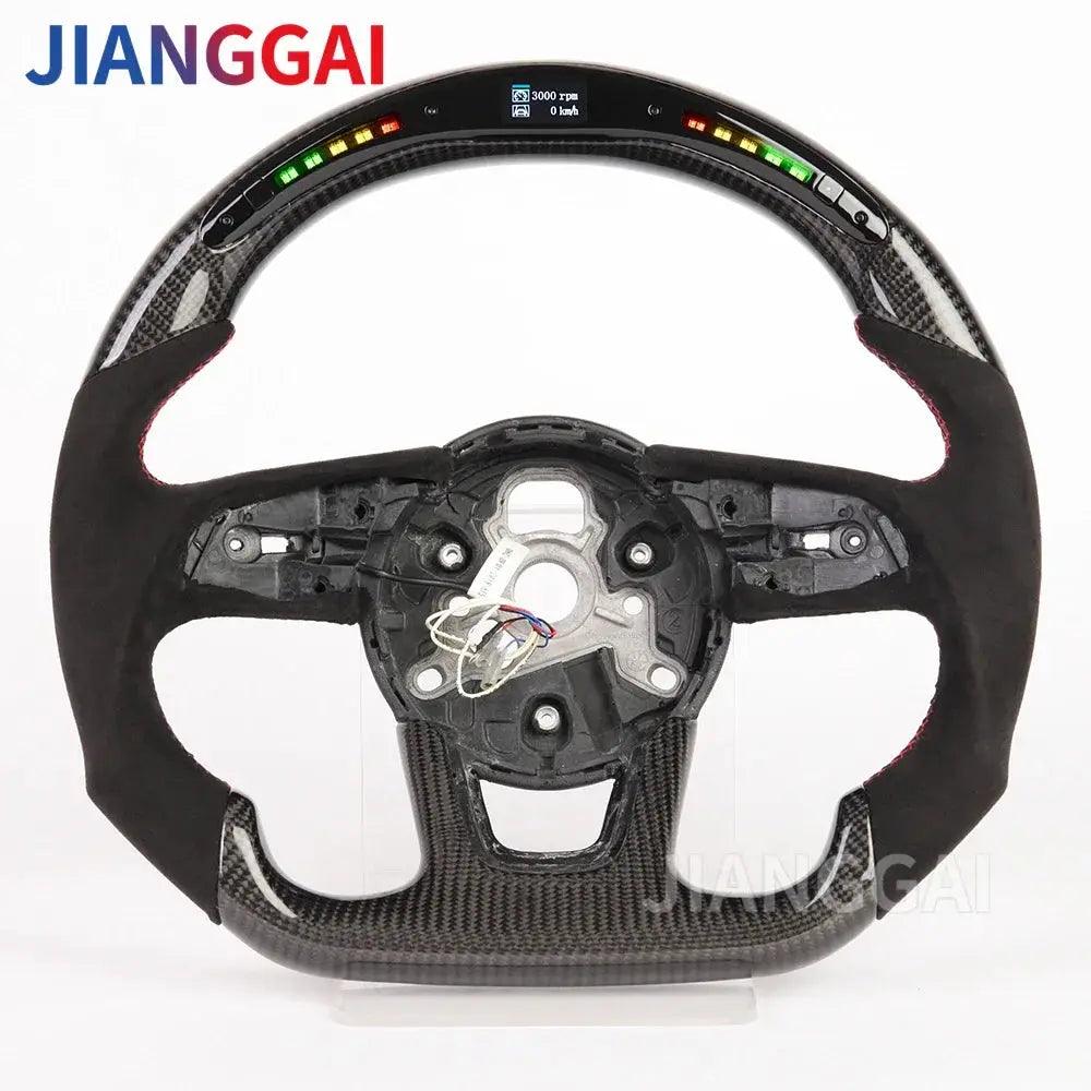 Led Carbon Fiber Steering Wheel For Audi RS3 RS4 RS5 S3 S4 S5 A3 A5 A4 2016-2021 Sport Steering Wheel Start Buttons Paddles - Auto Part Pro Switzerland