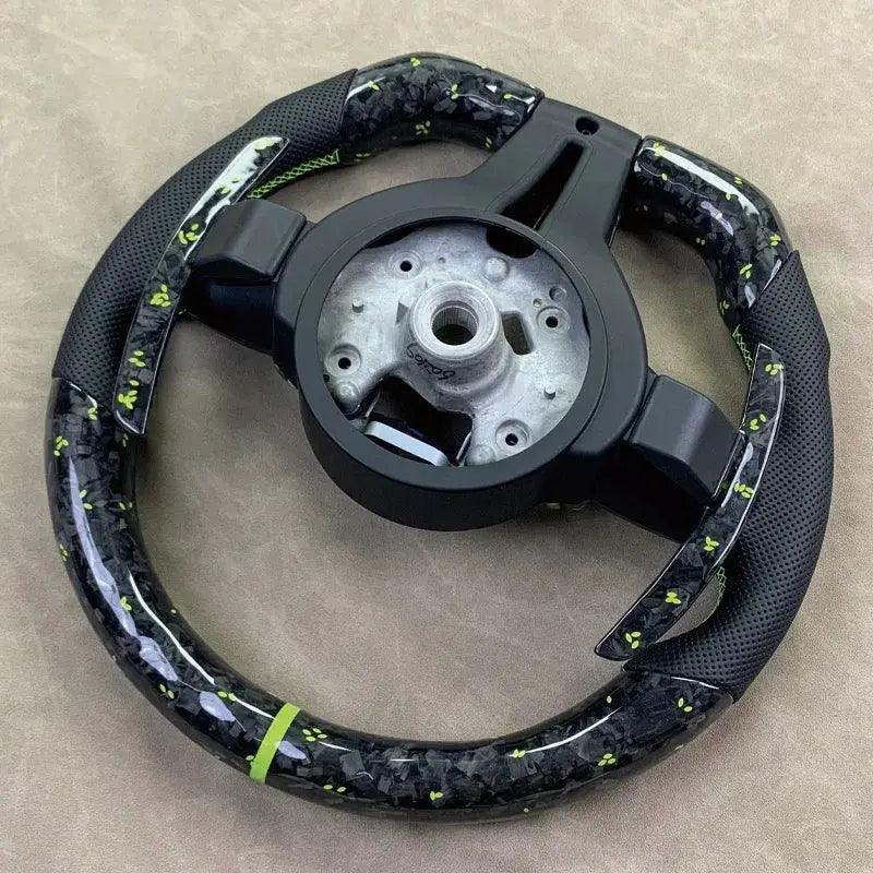 Customized for BMW F30 F32 F10 F20 F82 E46 E60 E90 M2 M3 M4 M5 M6 X3 X4 leather green petal forged carbon fiber steering wheel - Auto Part Pro Switzerland