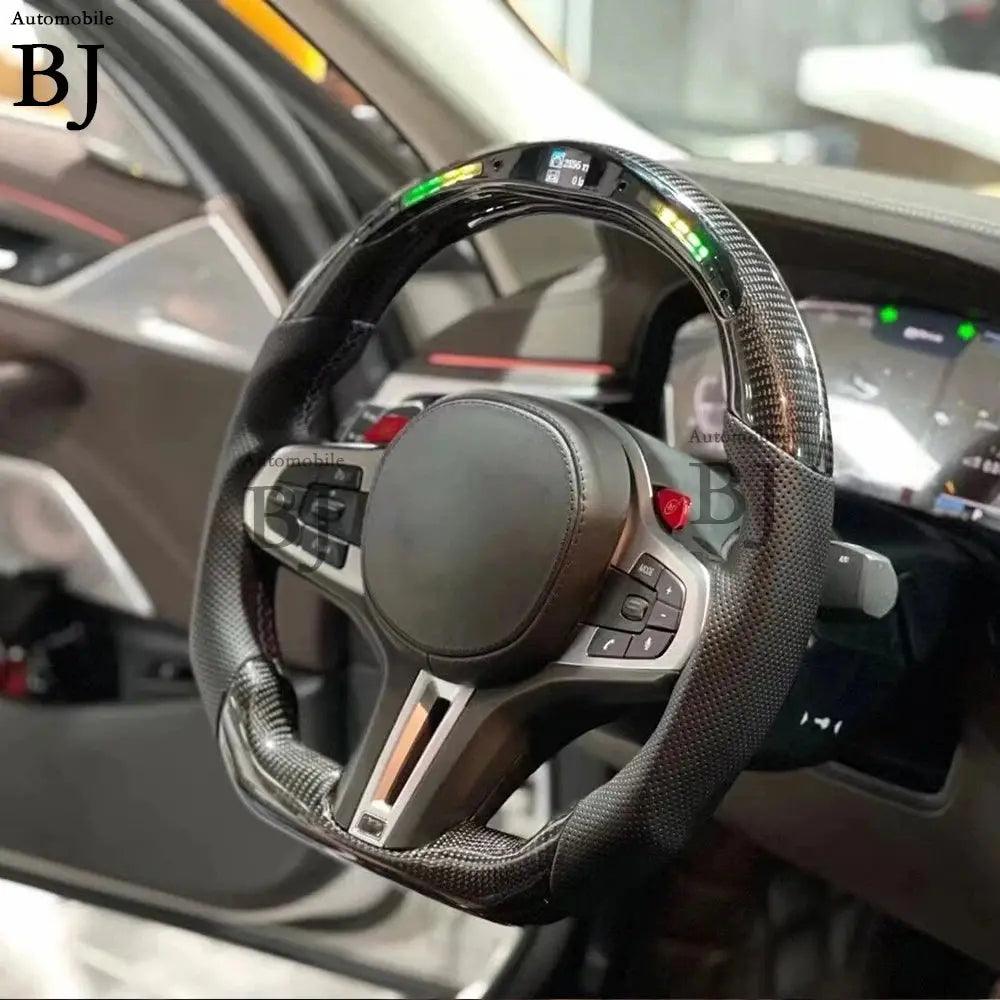 LED Steering Wheel Fit For BMW M1 M2 M3 M4 M5 G Series F40 F44 G20 G21 G28 G22 G29 G80 Carbon Fiber Customized Sport Wheel - Auto Part Pro Switzerland