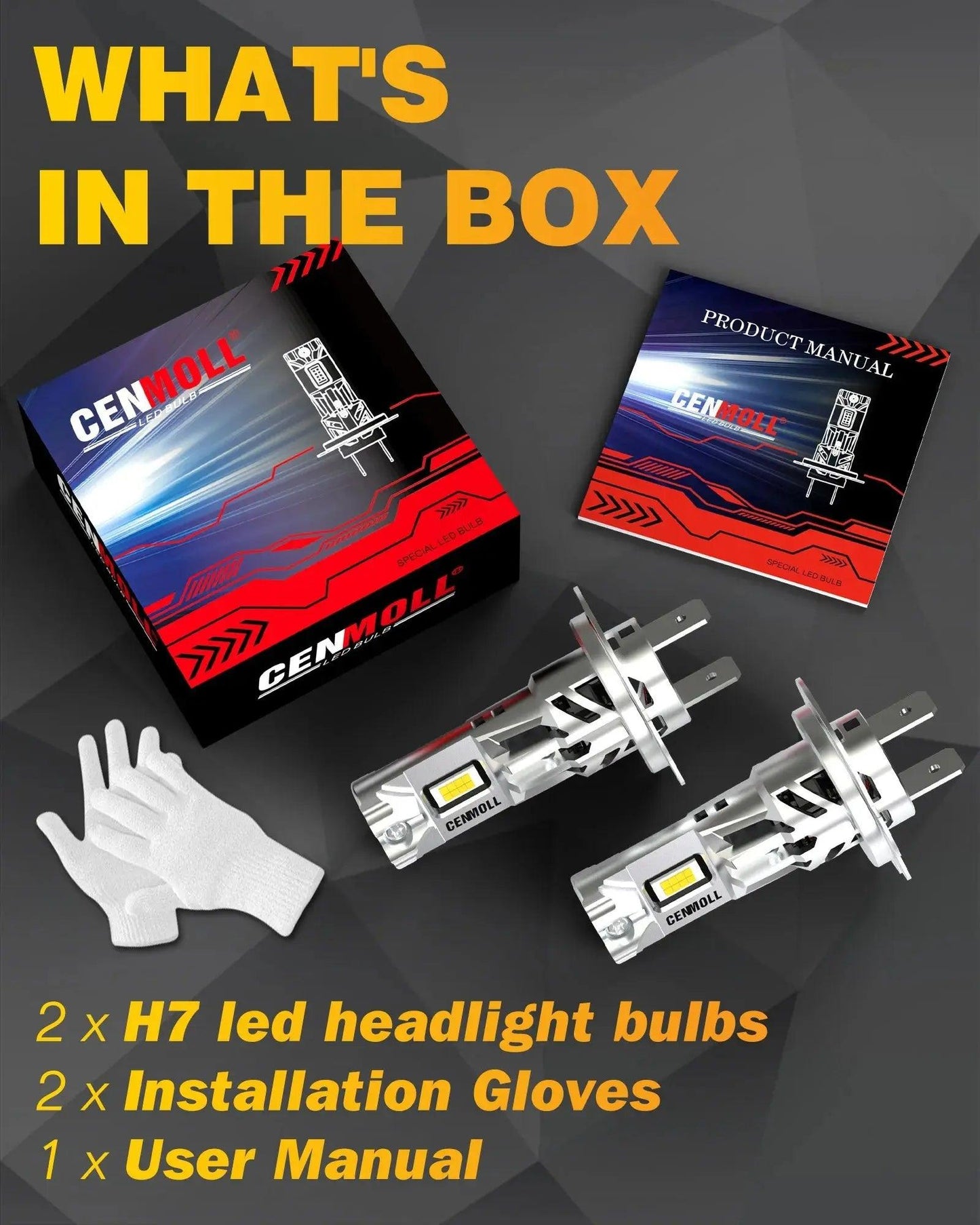 2x Car Lamp H7 12V LED CANBUS Headlight Bulbs for Volkswagen VW Golf Passat CC B6 Jetta Tiguan Mercedes W203 BMW Ford Skoda - Auto Part Pro Switzerland